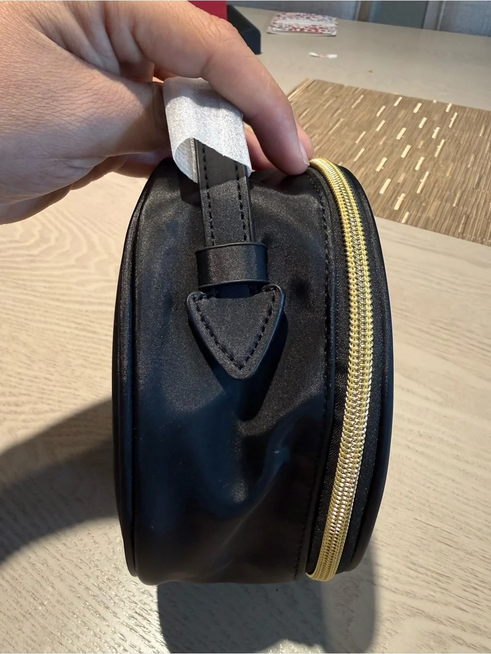 Versace Fragrances Black Round mirror Cosmetic Case